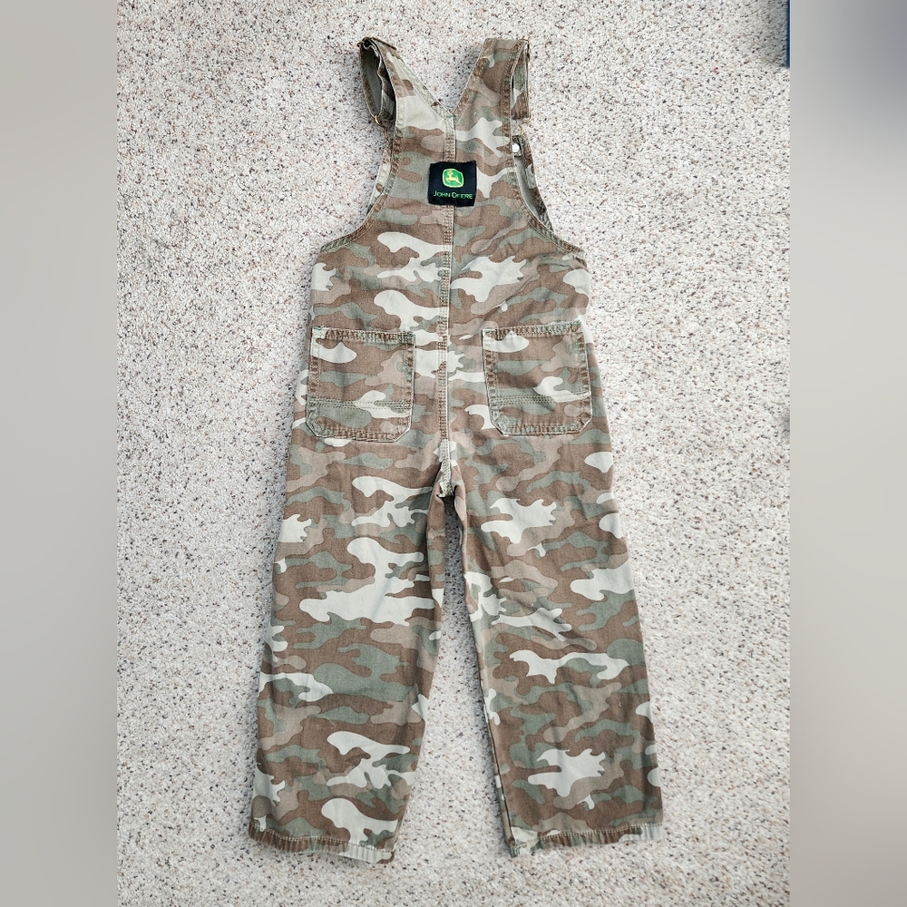 John Deere Camo Kids Overalls in Green and Brown - Picture 4 of 6